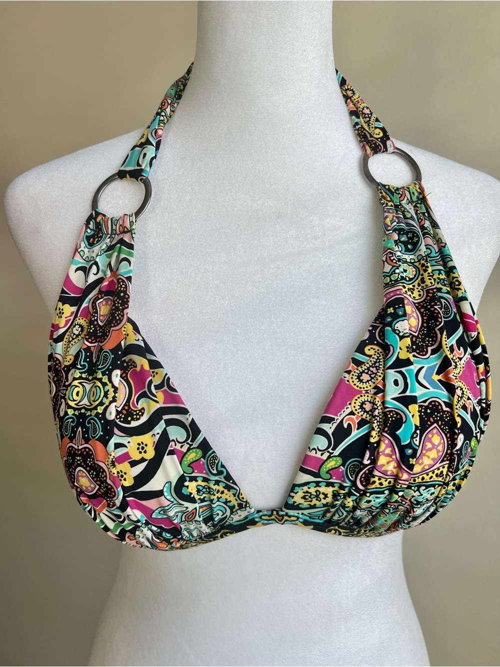 Y2K Style Colorful Boho Padded Bikini Top Kenneth Cole